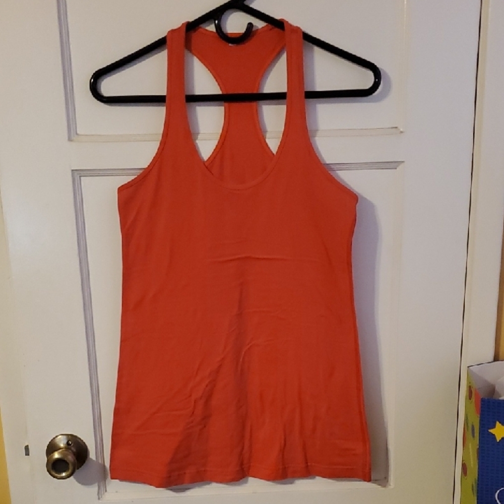 Lululemon Athletica Orange Sleeveless Racerback Tank Top